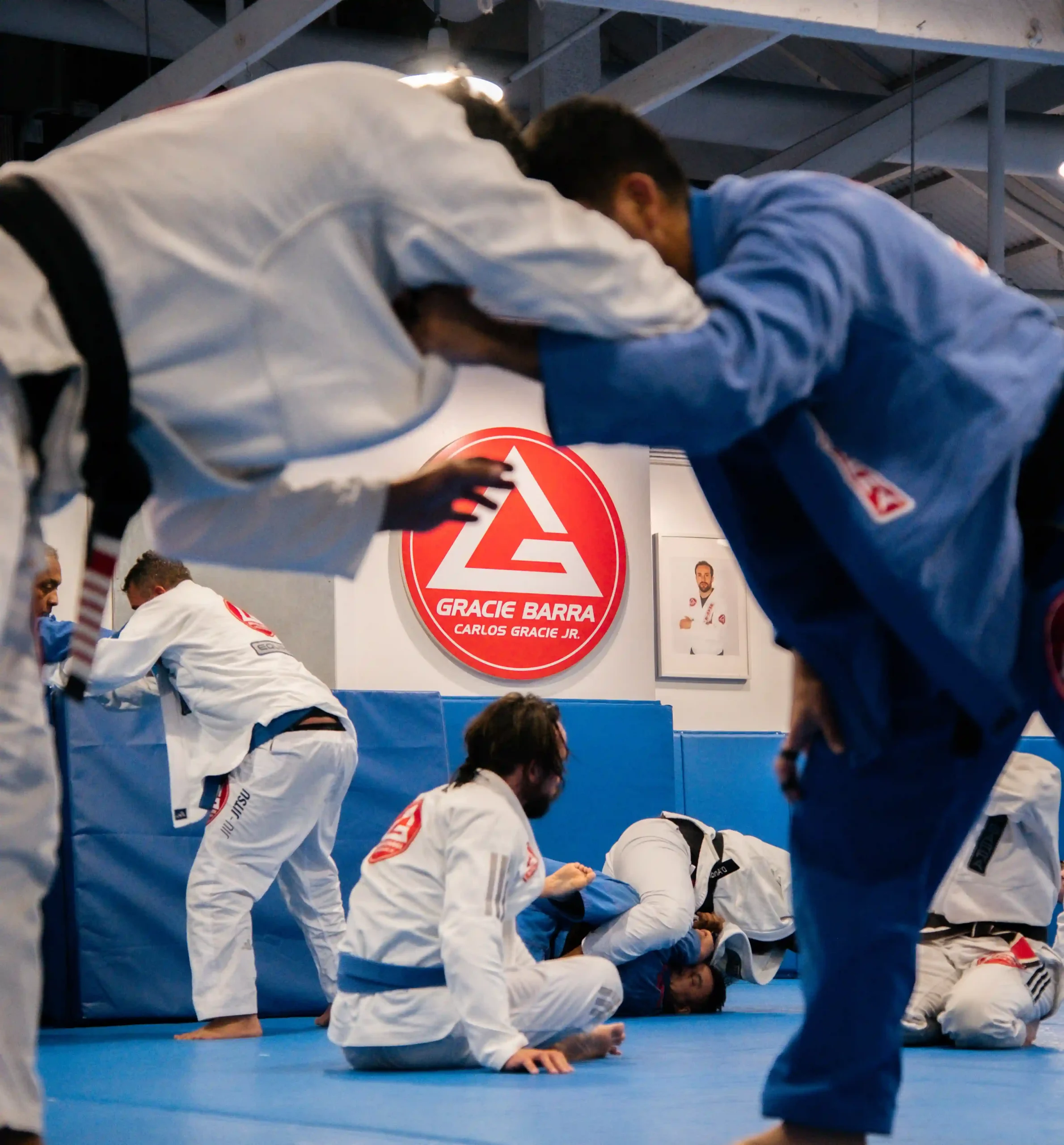 Jiu-Jitsu practice inside Gracie Barra Long Beach